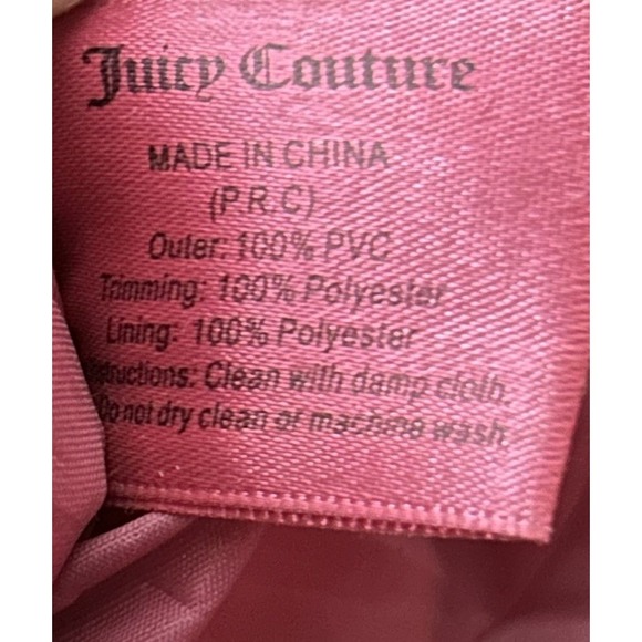 Juicy Couture Hot Pink Gold Trim Travel Bowler Duffle Weekender Bag Velour Y2K - Picture 7 of 8